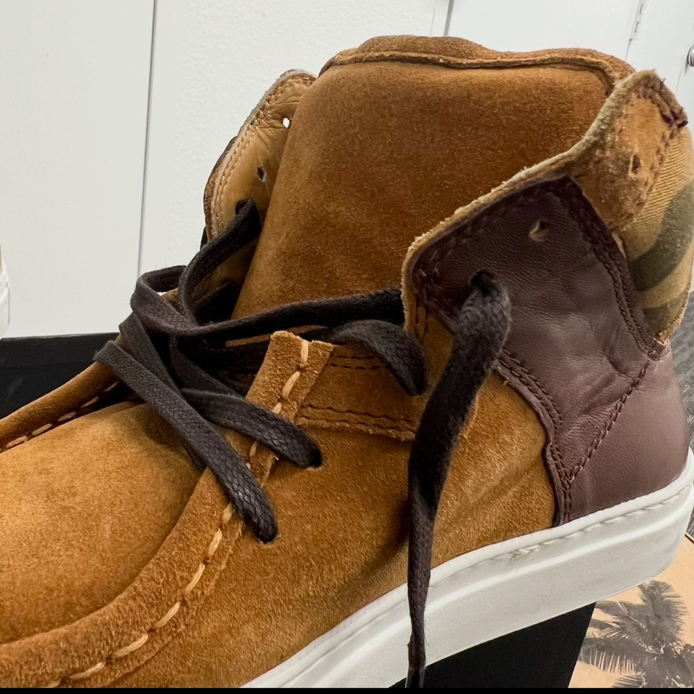 Stussy vs Be Positive collab -  Brown and Camo Suede High-Top Sneakers